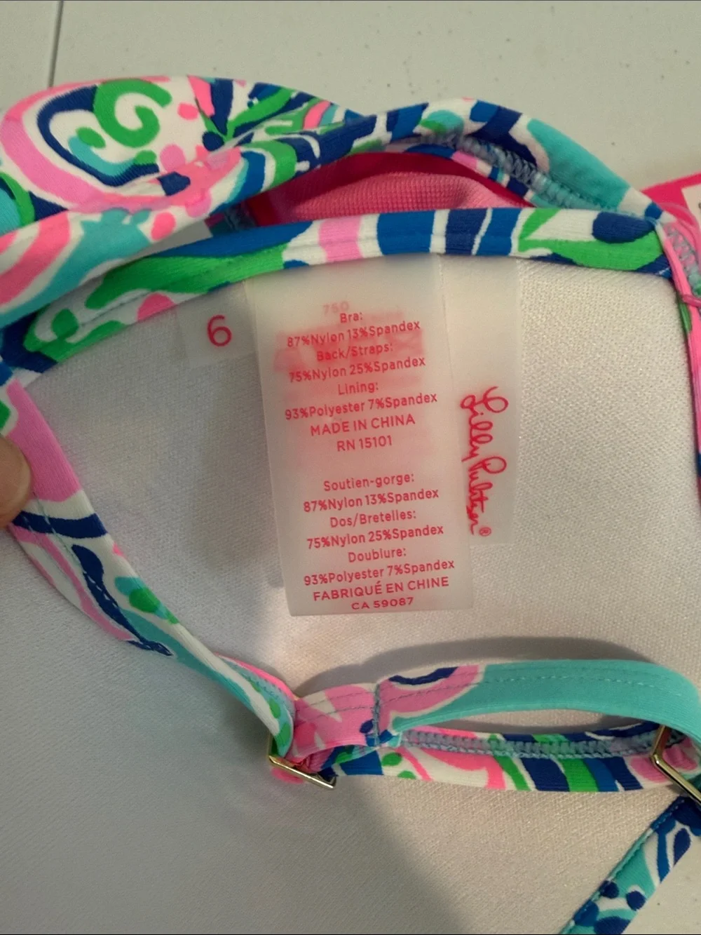 LILLY PULITZER Blossom Underwire Bikini Top size 6